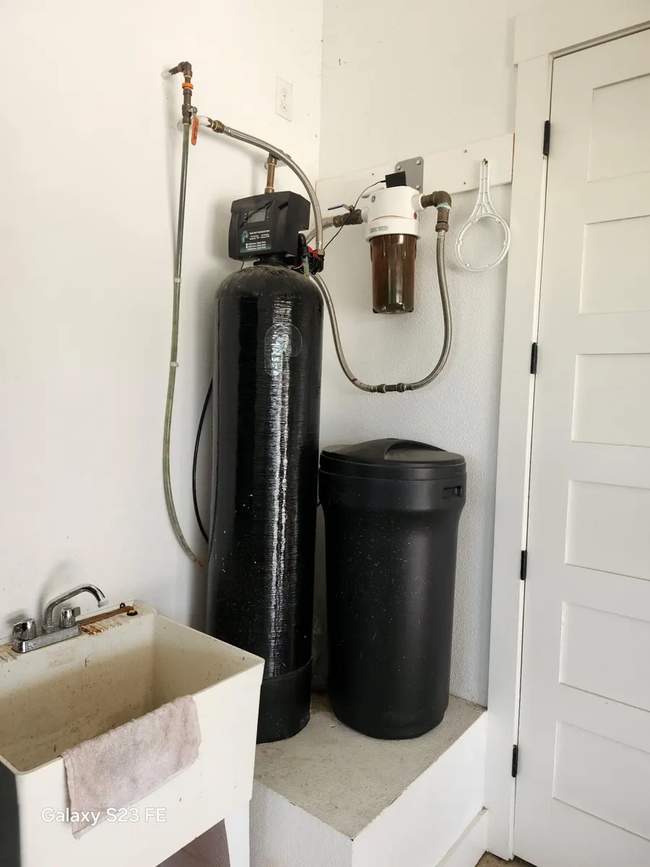Installed whole-home water softener and filter